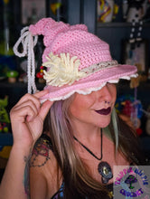 Load image into Gallery viewer, Pink Cottage Witch Hat
