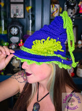 Load image into Gallery viewer, Purple Cottage Witch Hat
