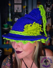 Load image into Gallery viewer, Purple Cottage Witch Hat
