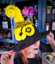 Load image into Gallery viewer, Yellow Pansy Witch Hat
