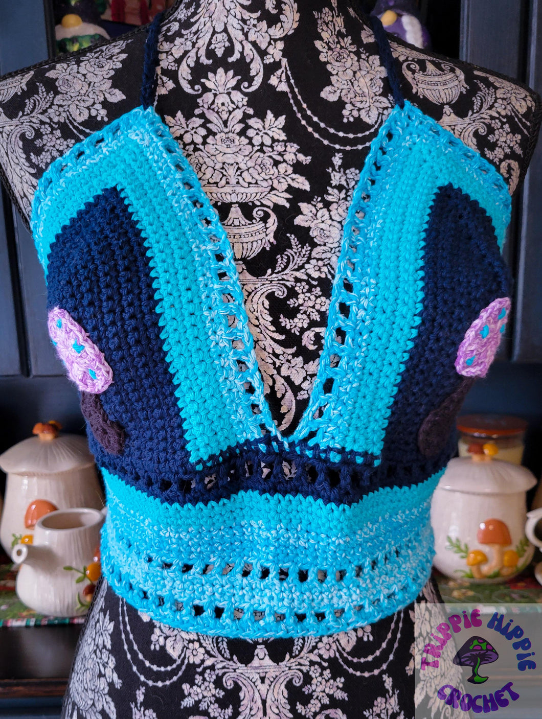 Blue Mushroom Lily Top